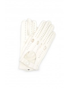 Woman Driver Driving gloves in Nappa Leather White Sermoneta