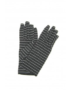 Woman Textil Viscose gloves, print small Lines Black Sermoneta