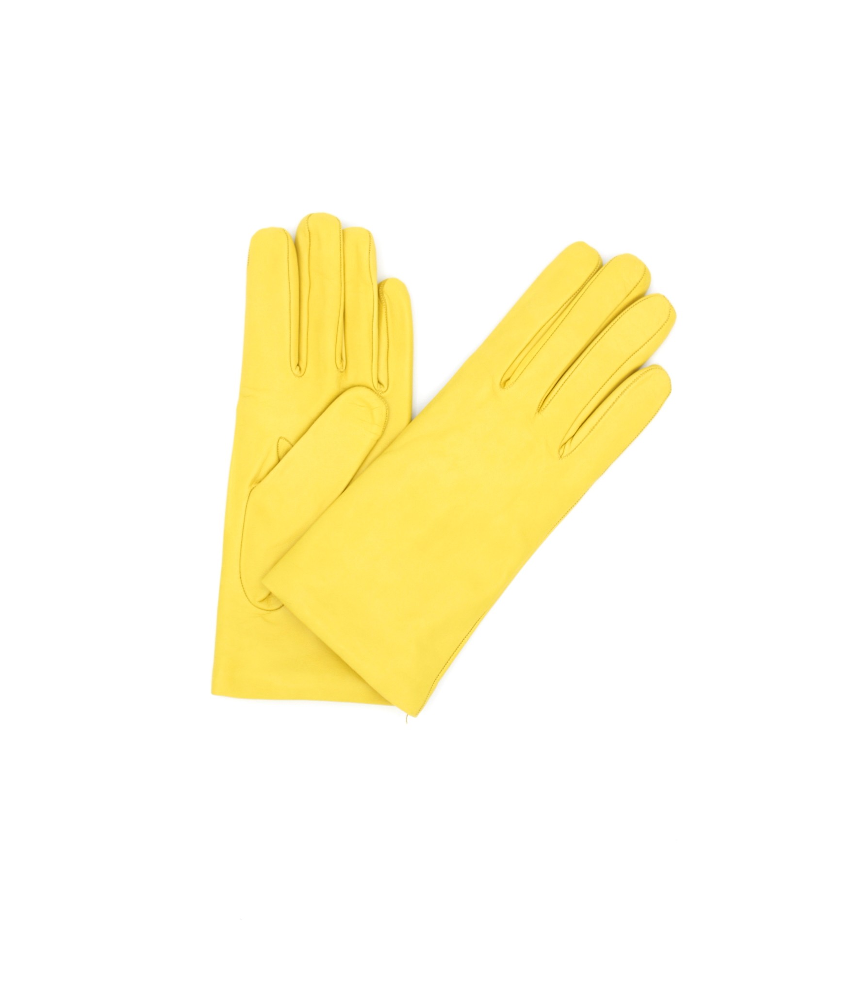 женщина Classic Nappa leather gloves Cashmere lined Yellow