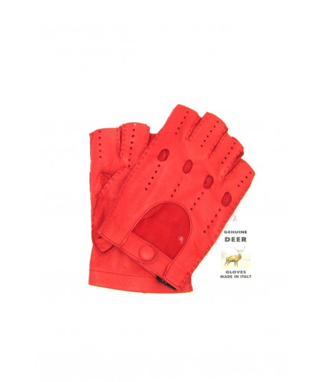 Handschuhe für das Fahren fingerlos in Deerskin Rot Sermoneta