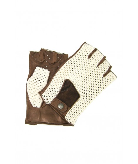 Uomo Driver Driving gloves in Nappa leather fingerless with