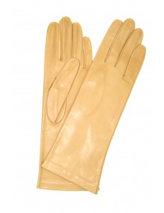 Woman Classic Nappa leather gloves 4bt lined Silk Nude