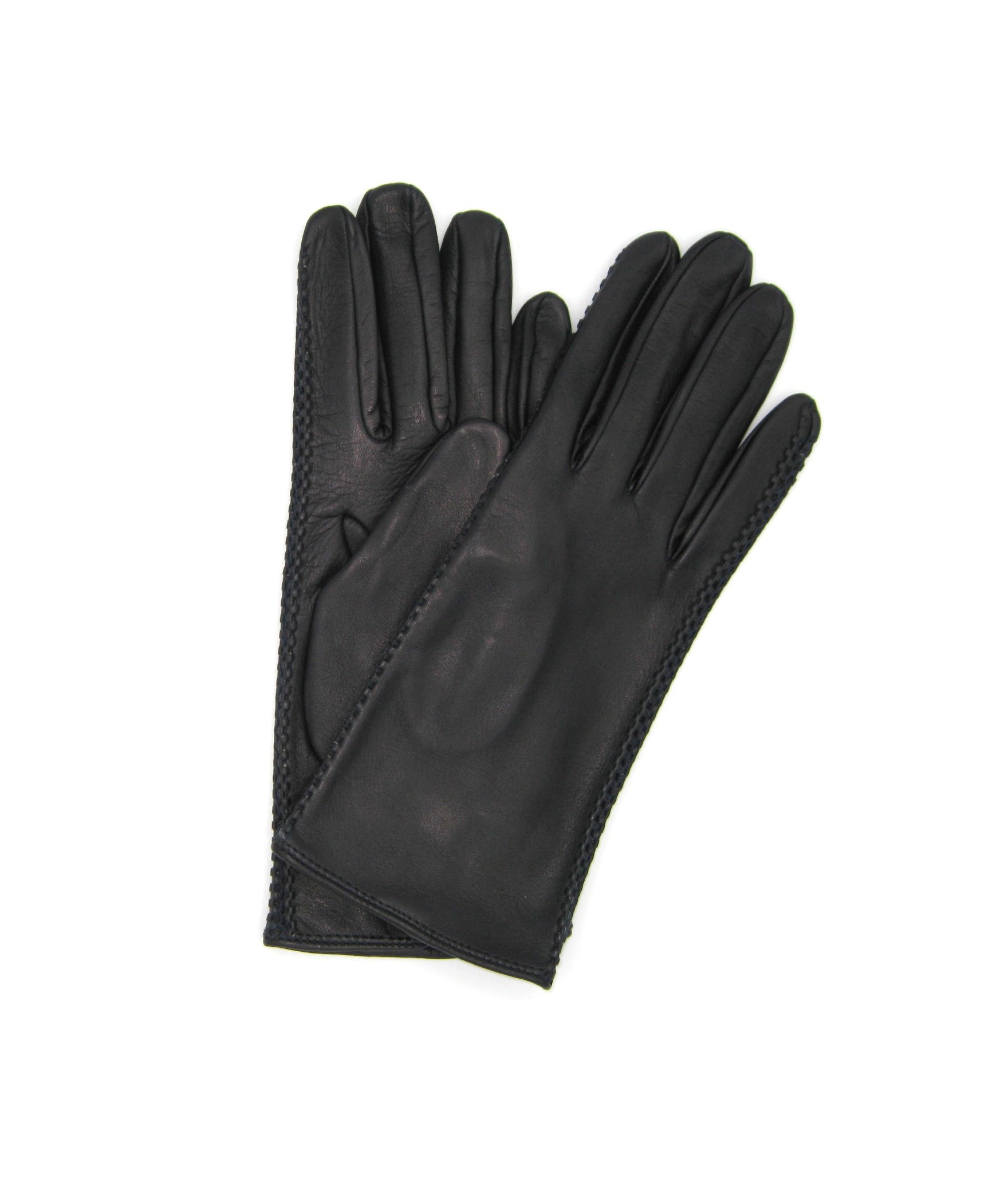 женщина Fashion Nappa leather gloves 2bt silk lined with side