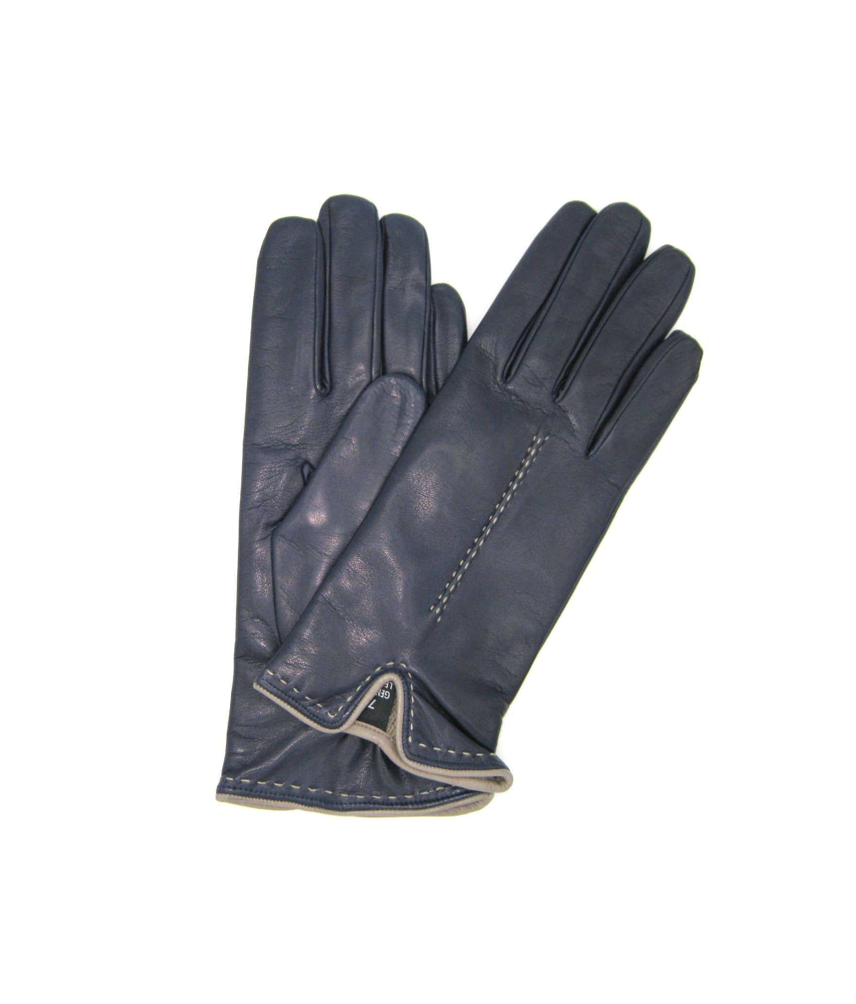 Woman Fashion Nappa leather gloves with detail on the wrist Ink