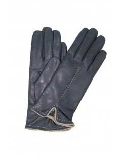 Woman Fashion Nappa leather gloves with detail on the wrist Ink