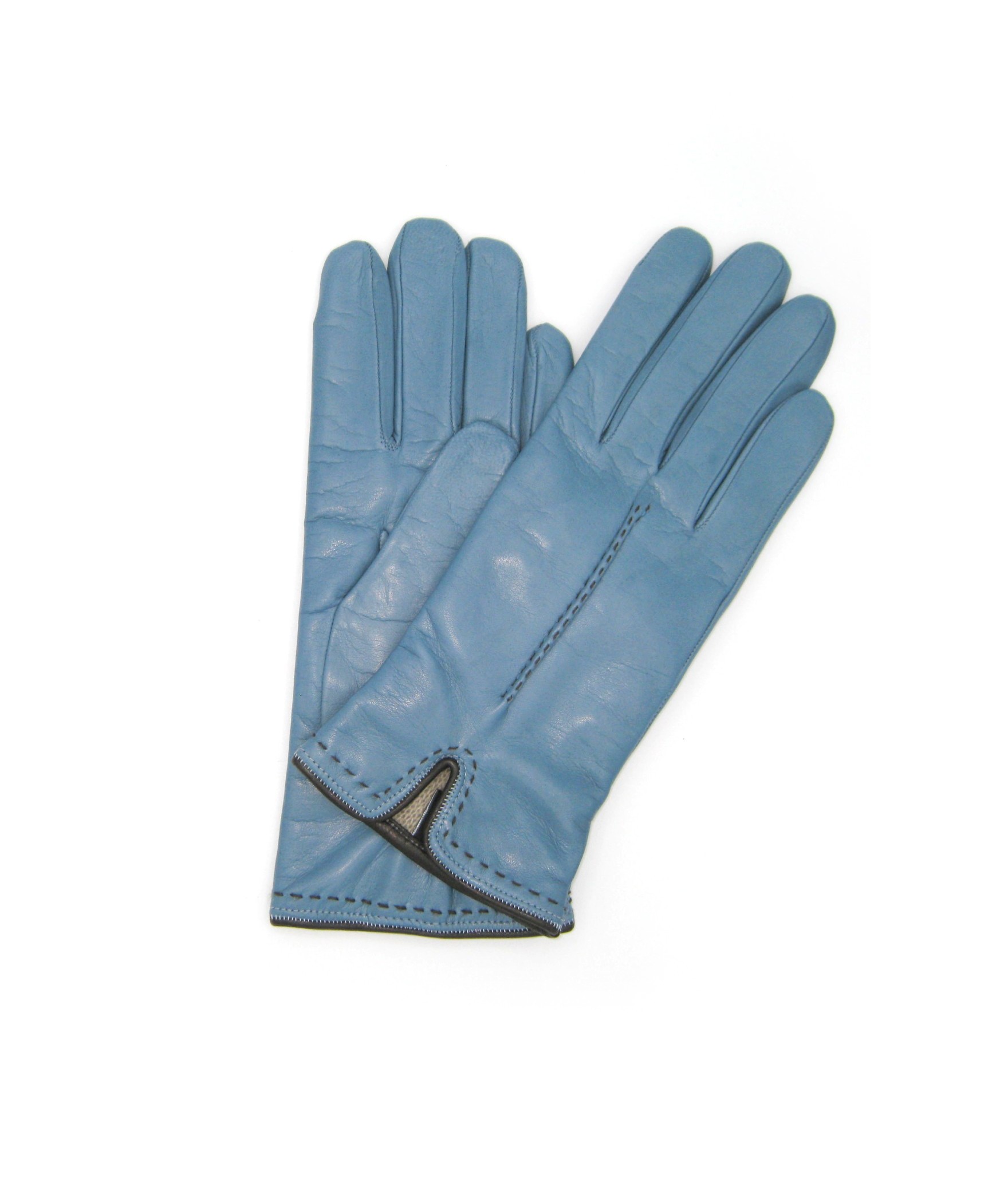 Damen Fashion Nappaleder handschuhe mit handgelenk detail
