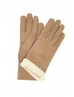 Woman Artik Sheepskin gloves with hand stitching Toupe