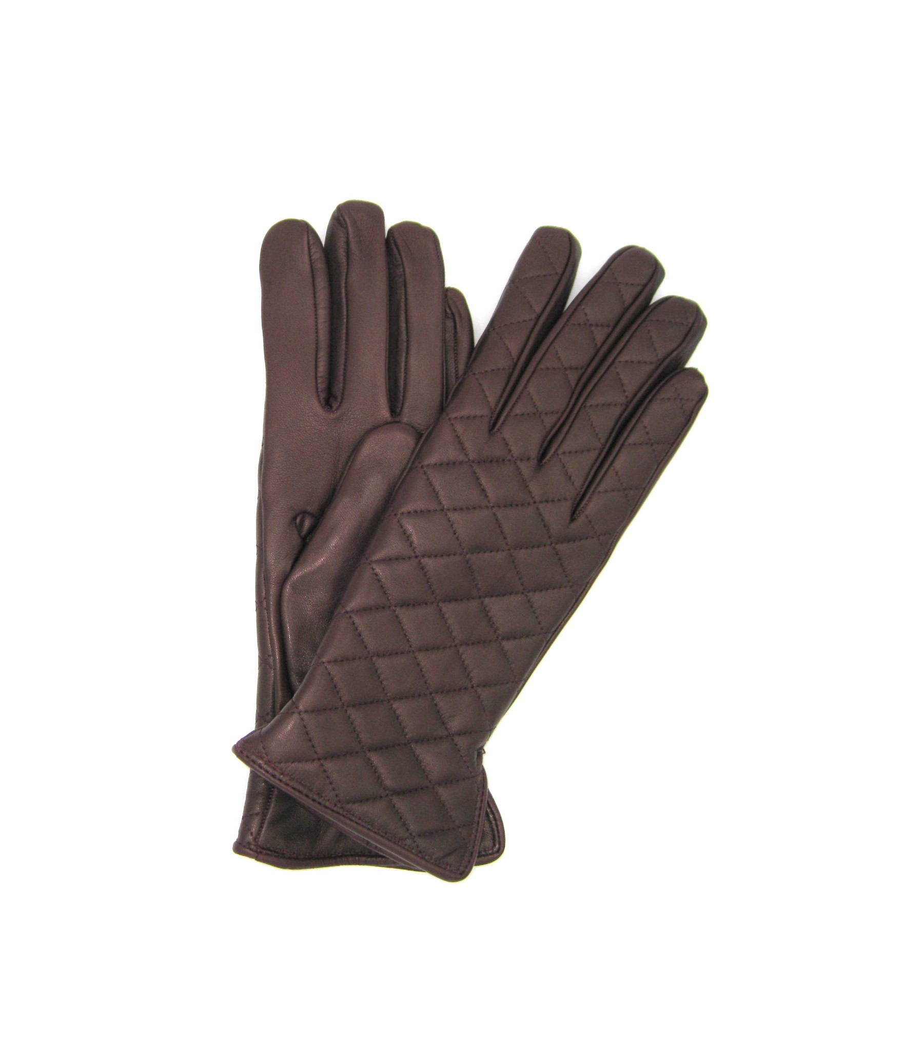 Woman Fashion Quilted Nappa leather gloves 2bt cashmere lined