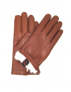 Uomo Artik Nappa leather gloves 2bt Rabbit fur lined Tan