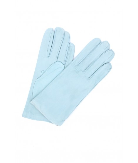 Woman Classic Nappa leather gloves Cashmere lined Light Blue