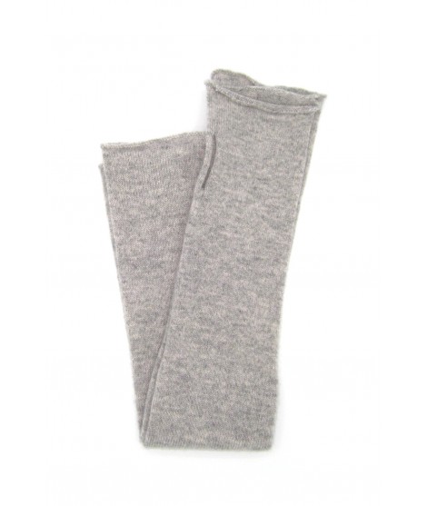 Woman Casual Half Mitten in 100% Cashmere 10bt Light Grey