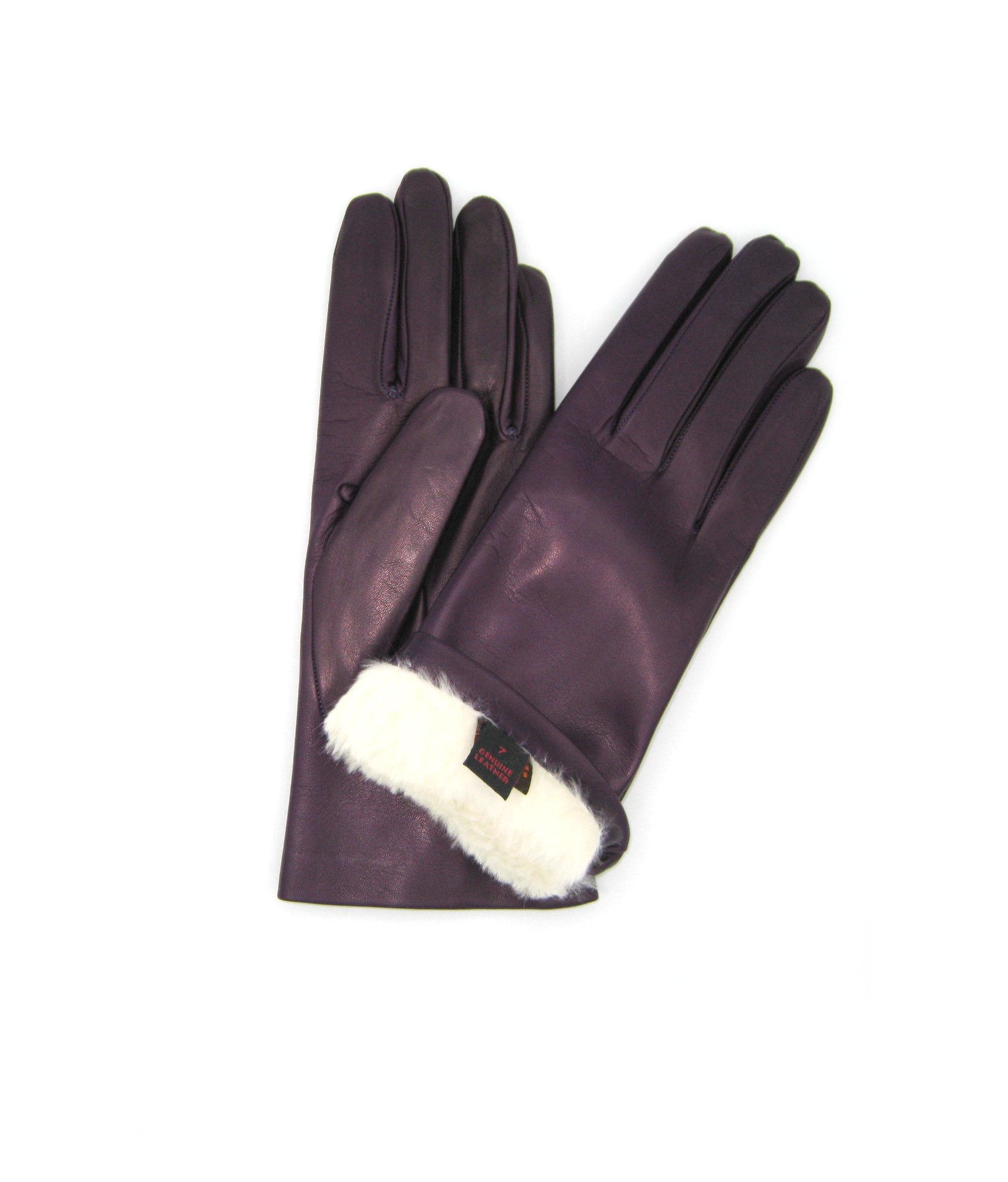 Woman Artik Nappa leather gloves 2bt Rabbit fur lined Purple