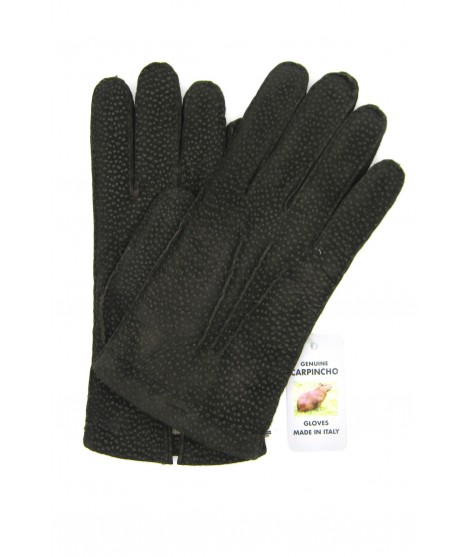 мужчина Classic Carpincho leather gloves cashmere lined, hand