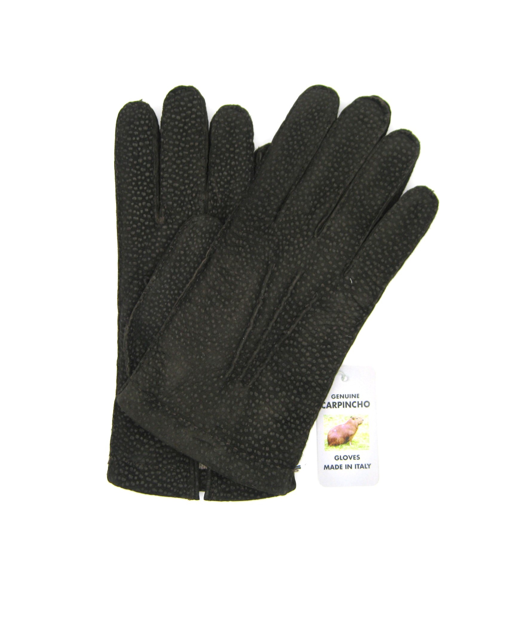 Uomo Classic Carpincho leather gloves cashmere lined, hand