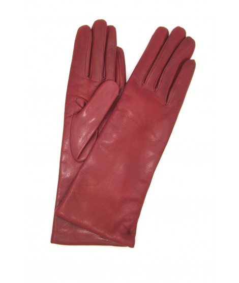 Woman Classic Nappa leather gloves 4bt cashmere lined Dark Red