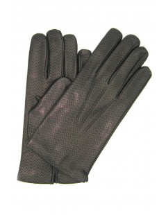 Uomo Easy Going Nappa leather gloves 2bt,cashmere lined Black