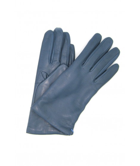 женщина Classic Nappa leather gloves Cashmere lined Denim