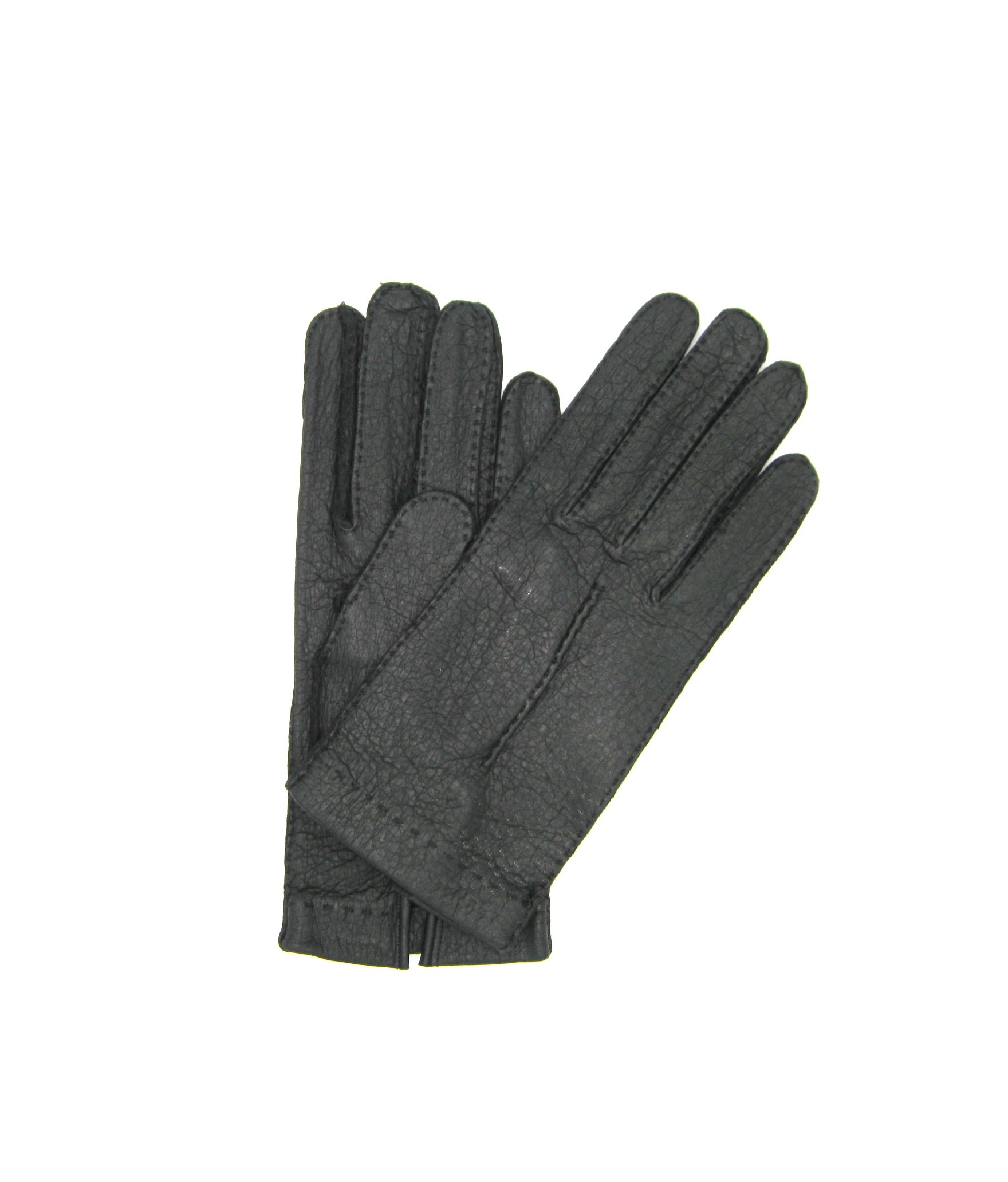 Прошитая вручную перчатка Peccary без подкладки, цвет черный
