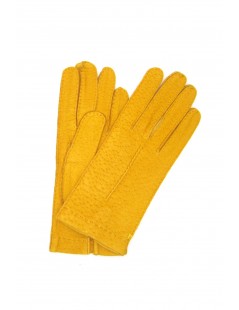 Ungefütterte Pekari-leder handschuhe handgenäht  Gelb