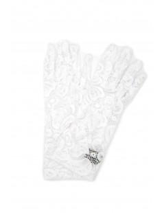 Viscose Lace Gloves 2bt   White