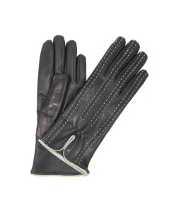 Nappa leather gloves with contrast stitching  Navy/Pearl Grey