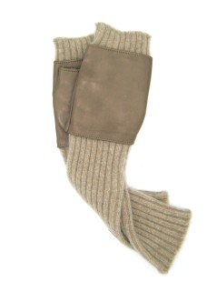 Half Mitten in Nappa leather and cashmere 8bt  Mud