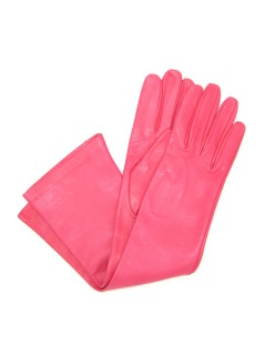 Nappa leather gloves 10bt silk lined  Fucsia