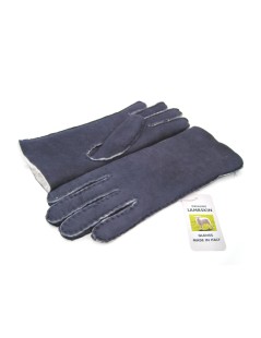 Sheepskin gloves with hand stitching   Navy