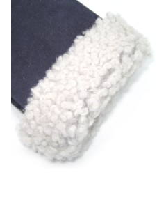 Sheepskin gloves with hand stitching   Navy