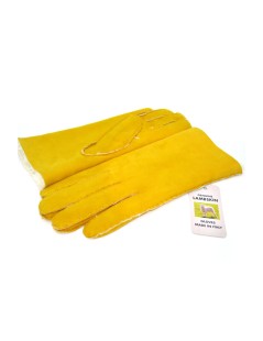 Handgemachte Schaffell handschuhe  Gelb