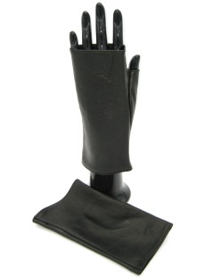 Manicotto  in Nappa 2bt foderato seta Nero