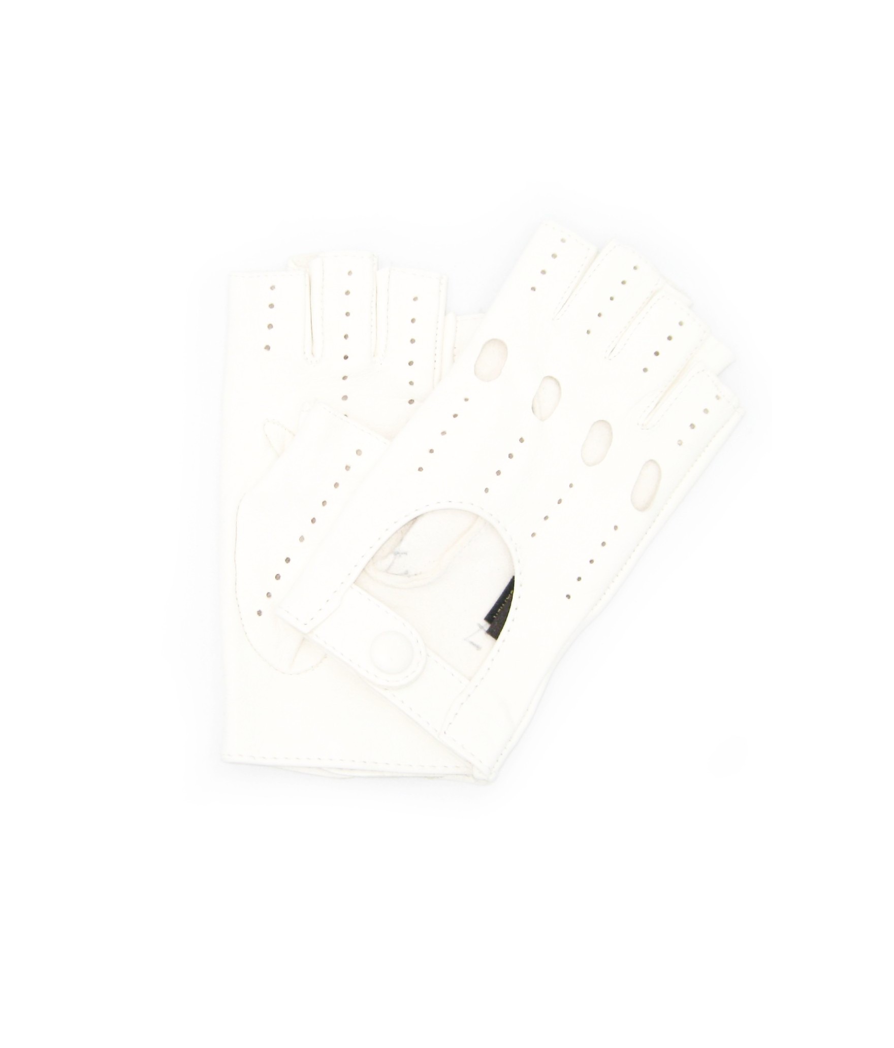 Водительские перчатки Nappa без подкладки, 1/2 пальца, белые