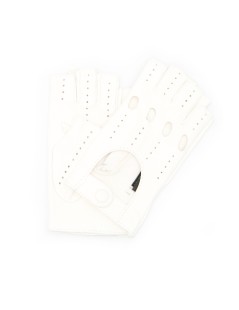 Водительские перчатки Nappa без подкладки, 1/2 пальца, белые