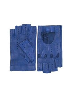 Autofahrer Fingerlose Handschuhe aus NappaLeder Blu/Royal