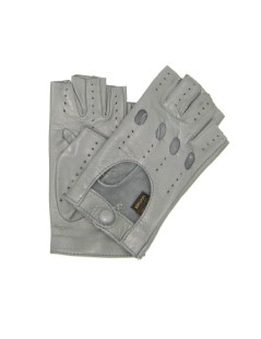 Driving gloves in Nappa Leather fingerless   Pearl grey