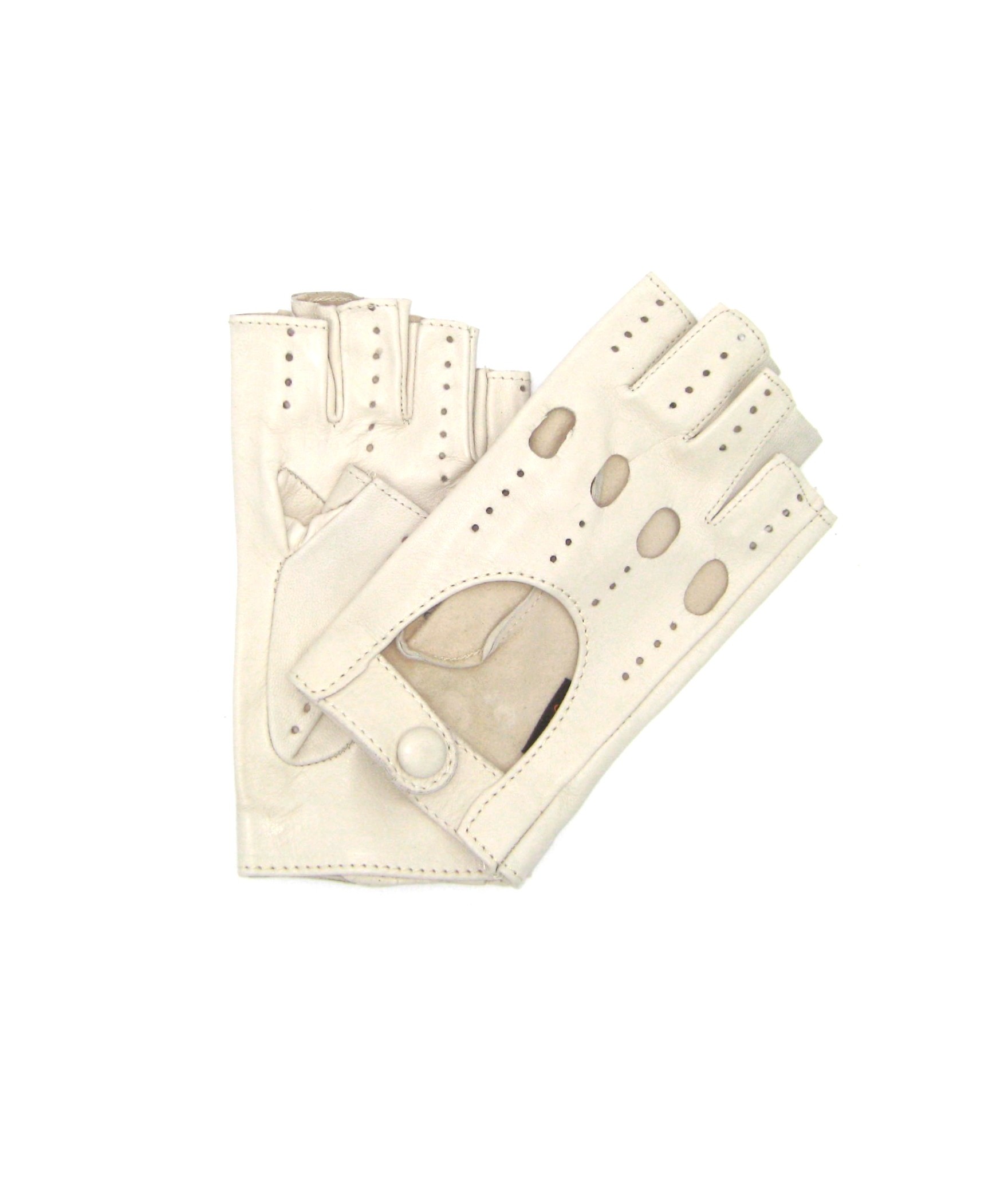 Driving gloves in Nappa Leather fingerless    Cream