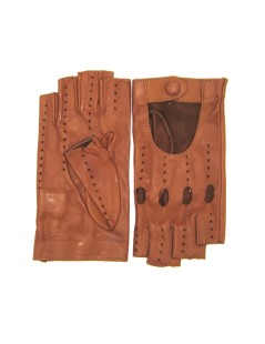 Водительские перчатки Nappa без подкладки 1/2 пальца Желто-коричневые
