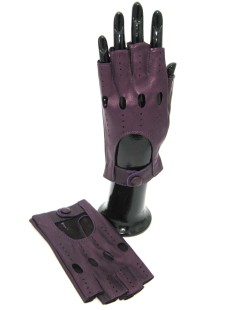 Перчатка проводника из кожи наппа без подкладки 1/2 пальца Фиолетовая