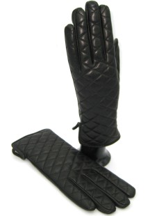 2bt стеганые перчатки из кожи наппа с подкладкой из кашемира черного цвета