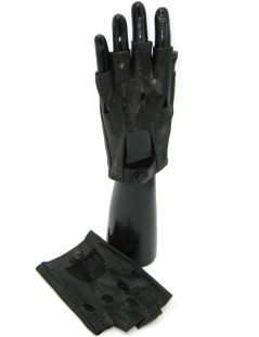 Driving gloves in Nappa leather fingerless   Black