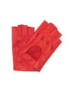 Driver gloves Leather fingerless   Red