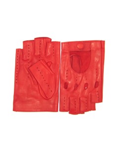 Driver gloves Leather fingerless   Red