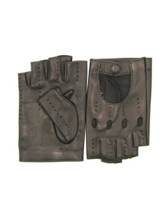 Driving gloves in Nappa leather fingerless   Dark Brown