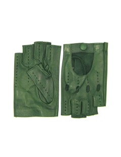 Driving gloves in Nappa leather fingerless   Olive Green