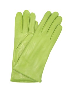 Фисташково-зеленые кашемировые перчатки наппа с подкладкой