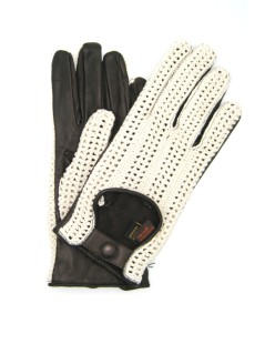 Autofahrer handschuhe aus Nappaleder und Seil   Dunkel Braun