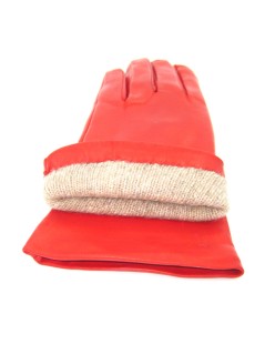 Красные перчатки наппа с кашемировой подкладкой