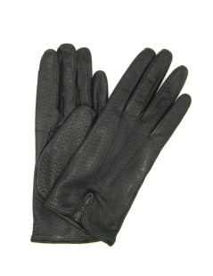 Nappa leather gloves cashmere lined    Black