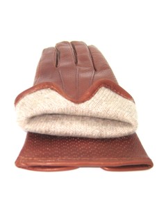 Nappa leather gloves cashmere lined  Cognac