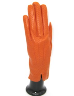 Nappa leather gloves cashmere lined  Dark Orange